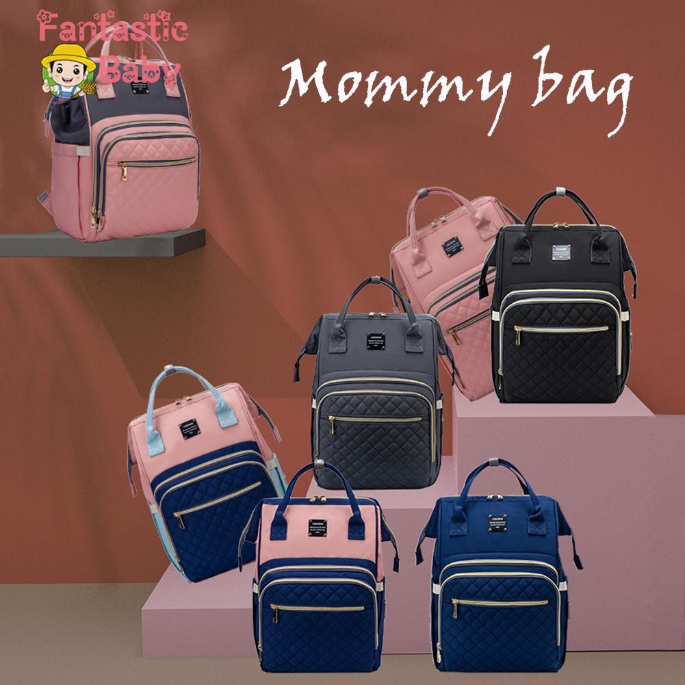 Interesting❀Multifunction Urine Pad Diaper Bag Baby Mom Backpack Maternity Nursing Bag