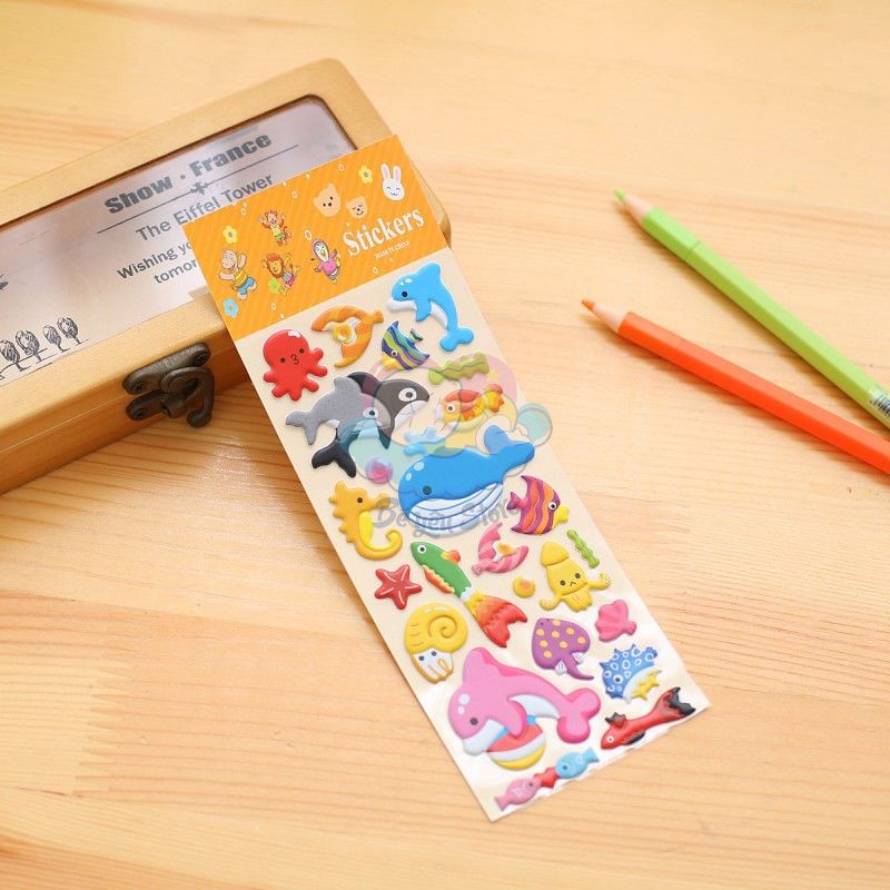 Sticker dán trang trí 3D công chúa ô tô nhiều mẫu đáng yêu cho bé (giao ngẫu nhiên)