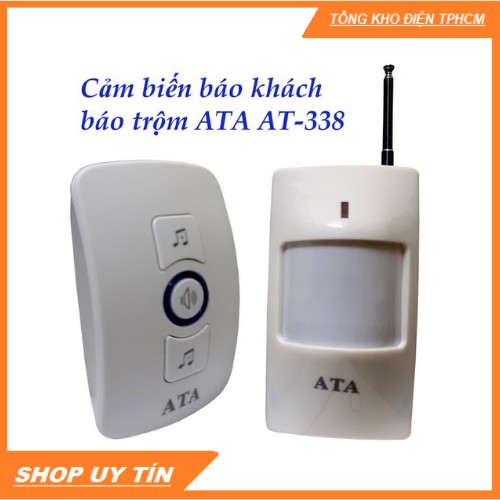 FREE SHIP  Bộ chuông- 1 MẮT cảm ứng báo khách- báo trộm không dây đa năng ATA -338