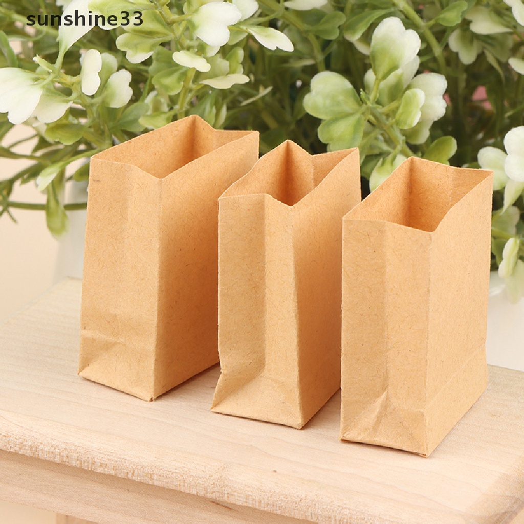 Bộ 5 Túi Giấy Đựng Bánh Mì Tỉ Lệ 1: 12 Trang Trí Nhà Búp Bê