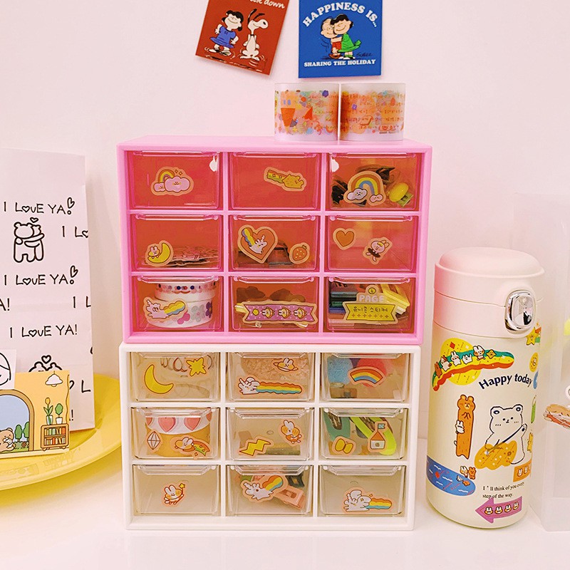 Tủ nhựa mini 9 ngăn để bàn