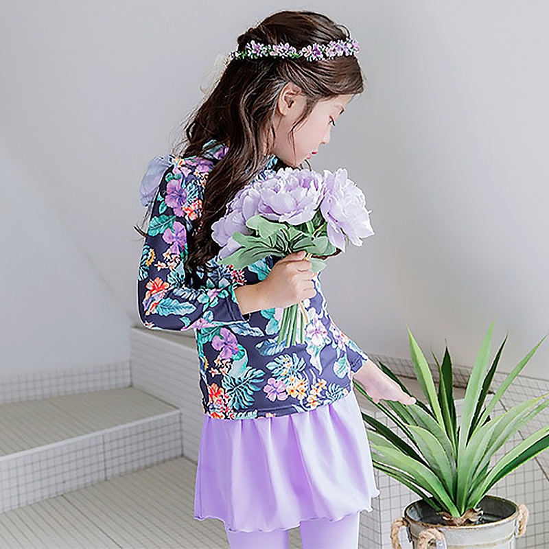 Bộ đồ bơi cho cô gái Áo tắm babygirl bơi top quần áo quần quần quần áo bơi hai mảnh Dễ thương Thời trang AKKU