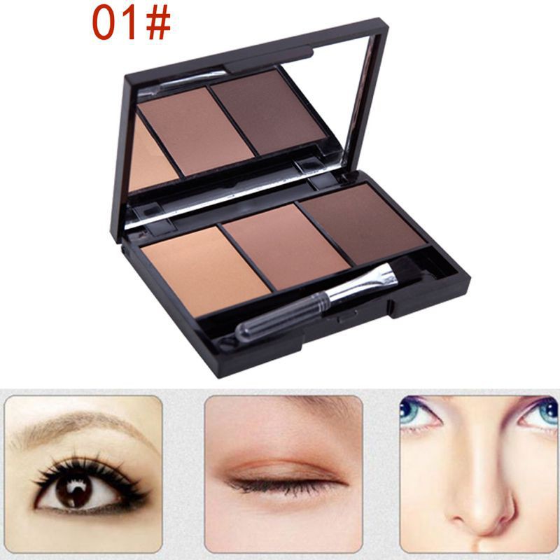[Hàng mới về] Bảng bột tán chân mày 3 màu kèm cọ tiện lợi | BigBuy360 - bigbuy360.vn