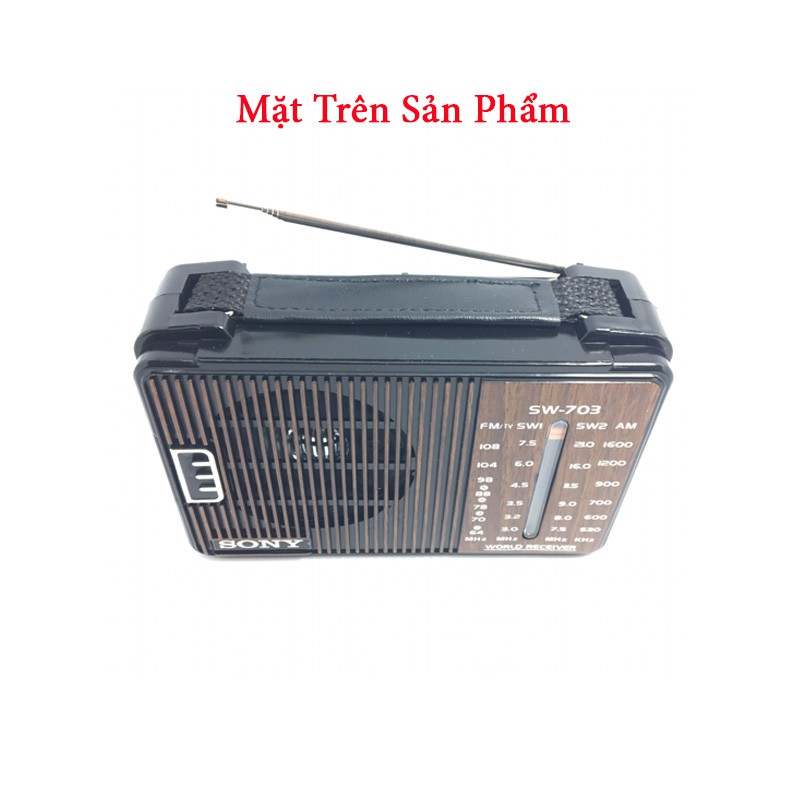 Đài FM SW-703 chạy điện trực tiếp 220V và pin đại nhỏ gọn sang trọng