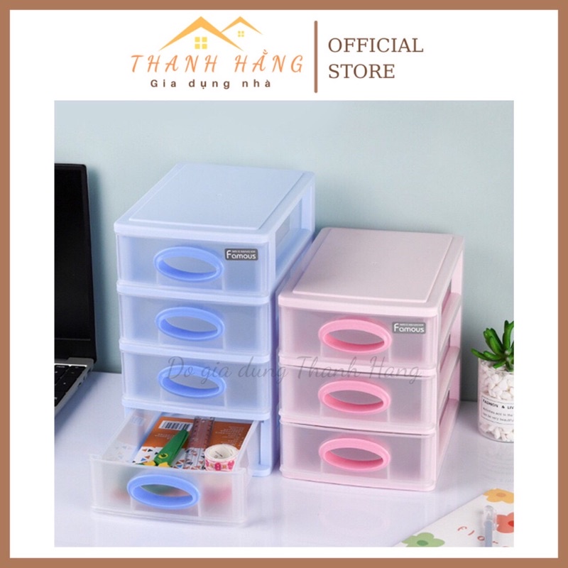 Tủ nhựa mini freeship tủ cá nhân 3,4 tầng Hàn Quốc đựng đồ cá nhân màu hồng, màu xanh pastel