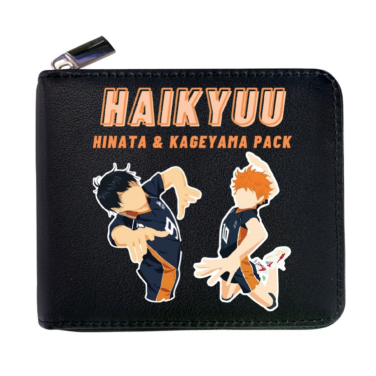 Ví ngắn mini đựng thẻ họa tiết hoạt hình Haikyuu Shoyo Hinata Tobio Kageyama trẻ trung cho nam và nữ