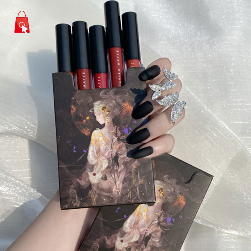 Set 5 Son Kem Lì Chống Dính Cốc Phong Cách Trung Hoa Jp01