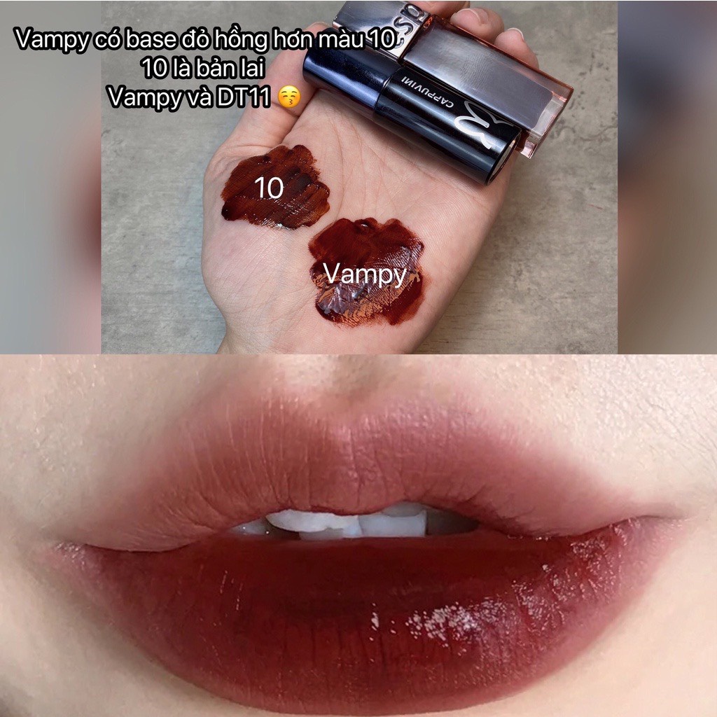 Son Cappuvini thỏ đen tint siêu lì mịn môi thiết kế cực kì xinh xắn hiệu ứng
