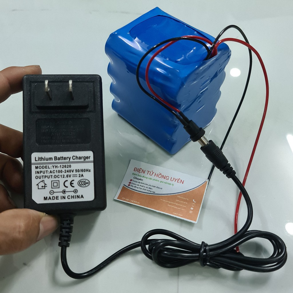 Khối pin Lithium Lishen 12V - 8AH. Pin 3S - 12.6V xả 40A. Tặng kèm sạc pin 12V6 - 2A