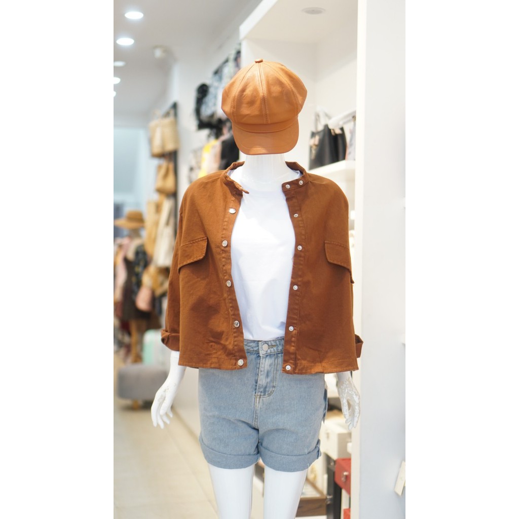 Áo Khoác Kaki Menina Cổ Vuông 064