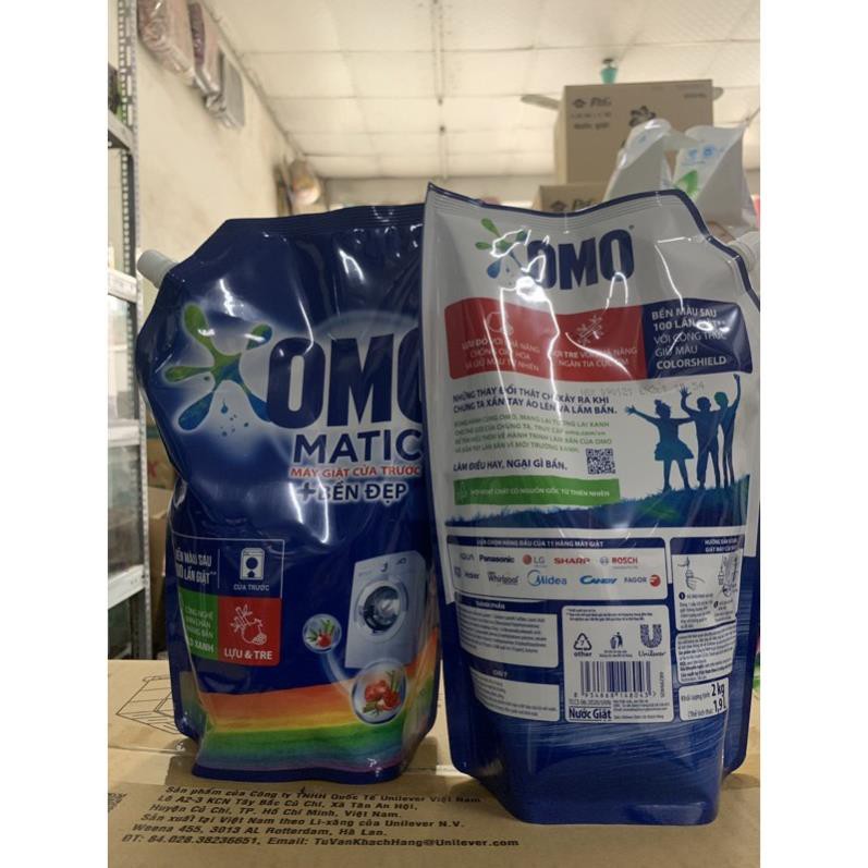 Combo 2 túi Túi Nước giặt Omo Matic dành cho máy giặt cửa trước túi 2kg
