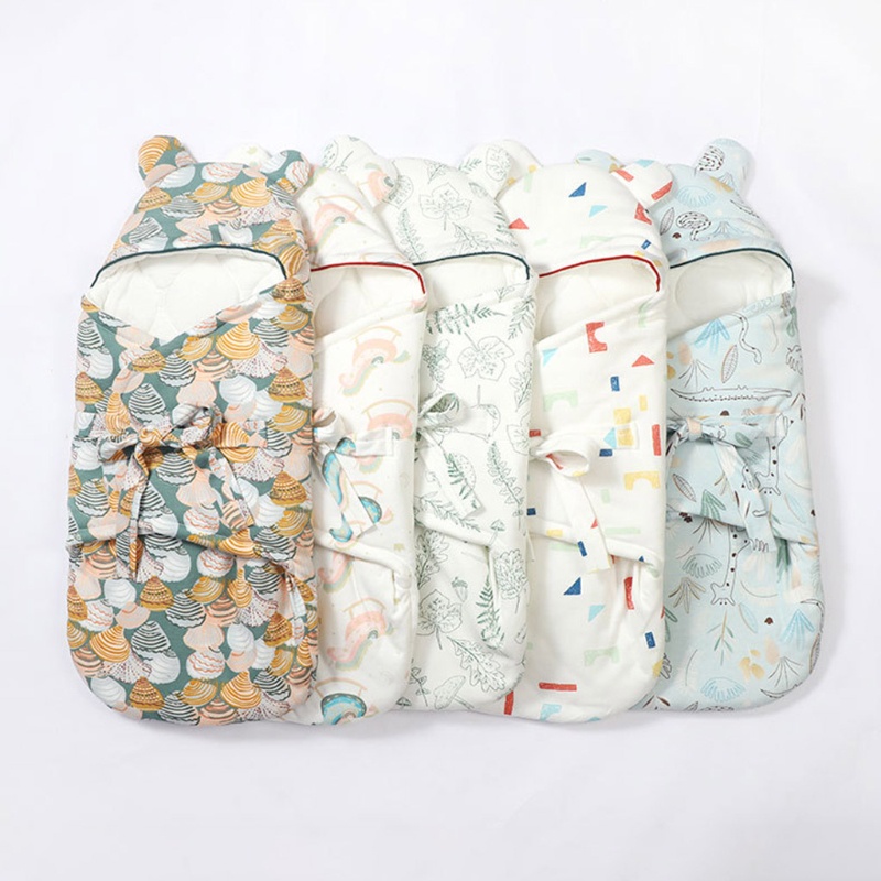 Túi ngủ cotton có mũ trùm đầu giữ ấm cho bé sơ sinh S/M 0-6 tháng