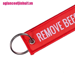 Móc khóa thêu Remove Before Flight