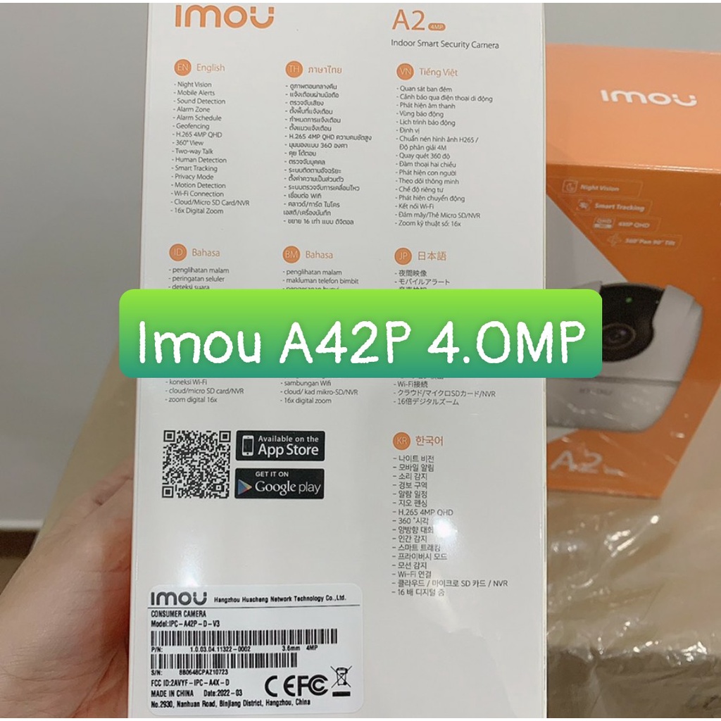 Camera wifi Imou A42P 4.0MP / A22EP 2.0MP hoặc C22EP, đàm thoại 2 chiều, chính hãng fullbox 100%