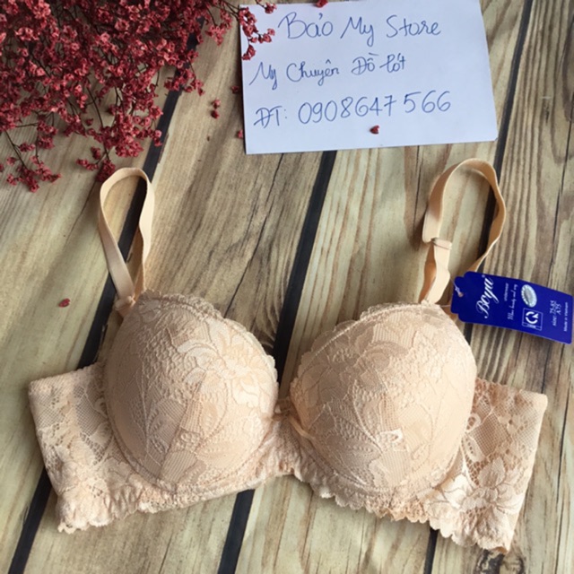 Áo ngực BoYa ren mút dày siêu đẩy,siêu nâng tạo khe 3 móc cài Size