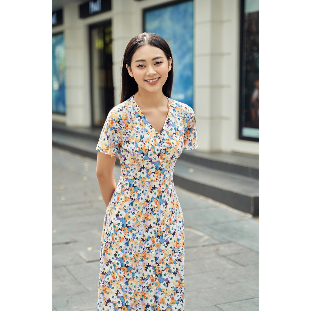 Đầm hoa cao cấp tôn dáng Tiệm Lity đủ size S, M, L, XL - Hàng thiết kế loại 1