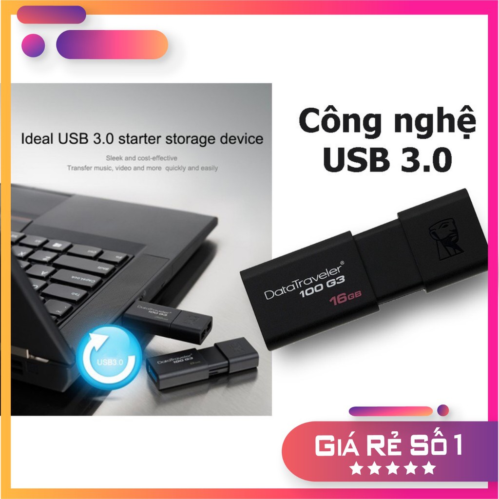 USB Kingston DT100G3 32GB 3.0 hàng chính hãng - Máy Tính Báo Hồng