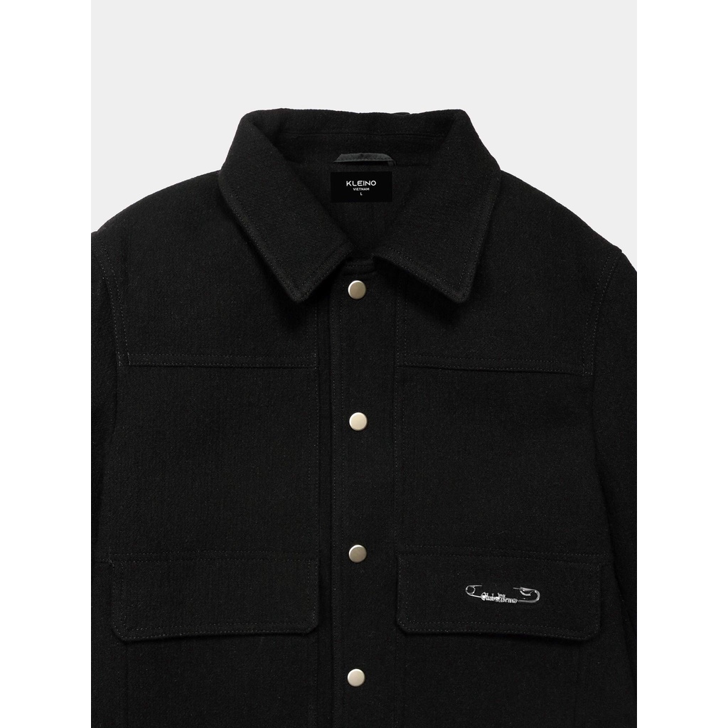 Áo Khoác Black Pocket Cotton Jacket
