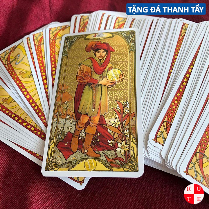 Bài Tarot Golden Art Noveau Tarot 78 Lá Bài Tặng File Tiếng Anh Và Đá Thanh Tẩy C68