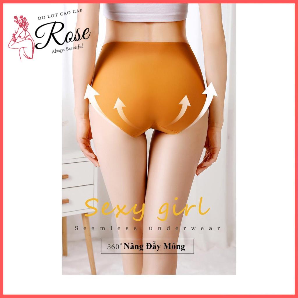 Combo 5 Quần Lót Nữ Su Lụa Ép Viền KHÔNG ĐƯỜNG MAY Cạp Cao Sexy Comfort - Rose Q208