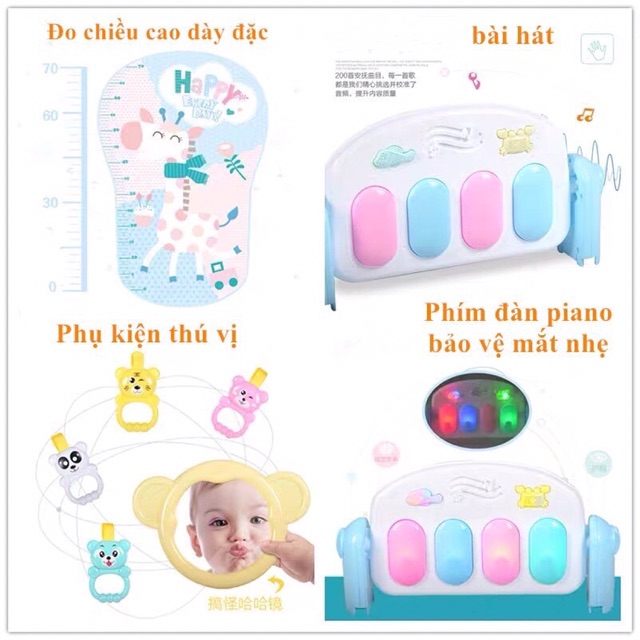 Bộ đồ chơi khung tập thể dục có thảm nhạc cho em bé sơ sinh