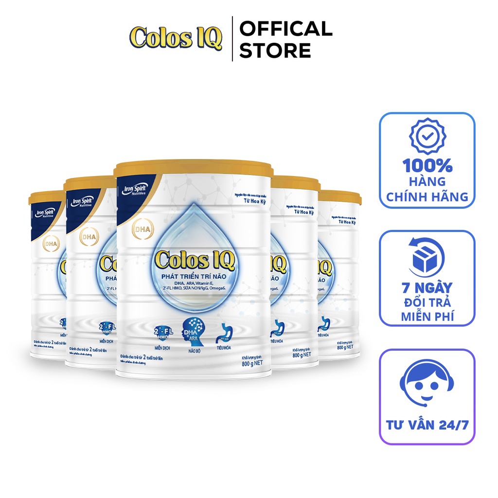 MUA 5 TẶNG 3 Sữa Bột COLOS IQ 800Gr giúp hỗ trợ phát triển trí não toàn diện, cải thiện hệ miễn dịch và hệ tiêu cho bé