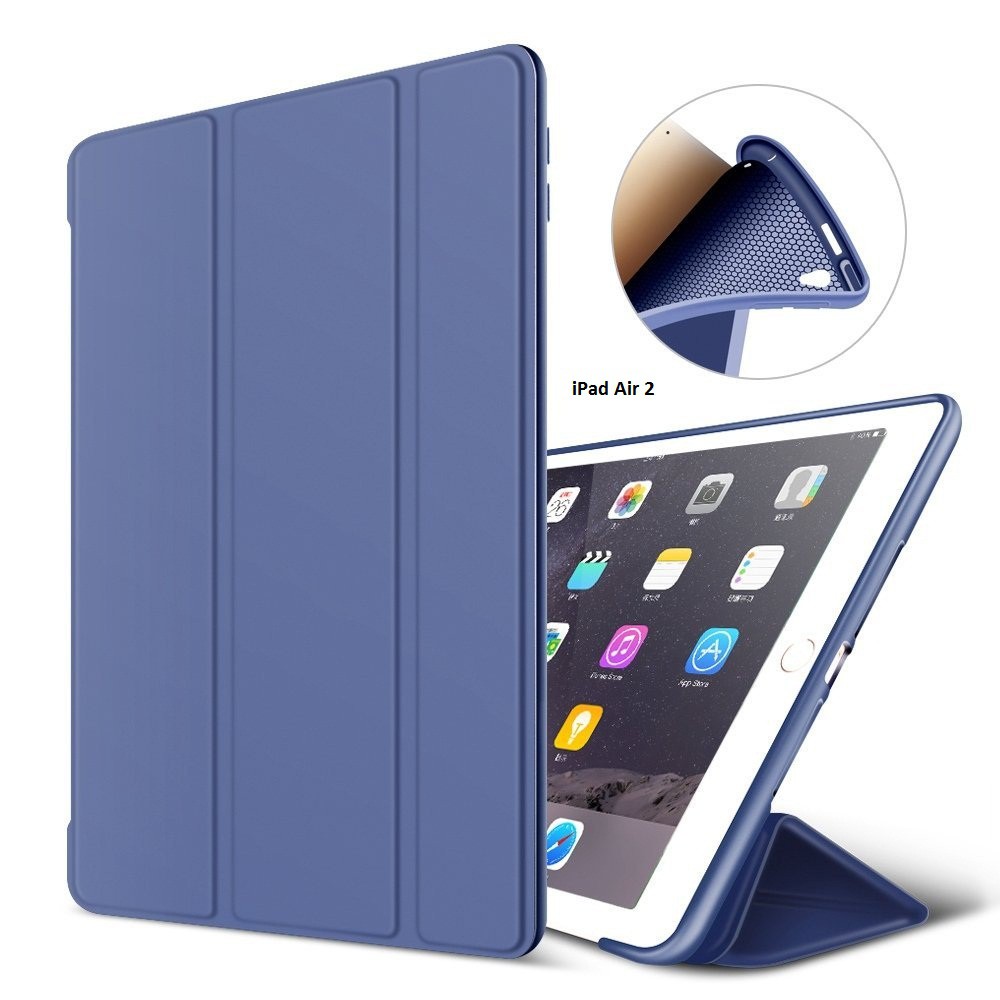 Bao da kiêm ốp lưng cho iPad Air 2 (Xanh đen) Mẫu 3