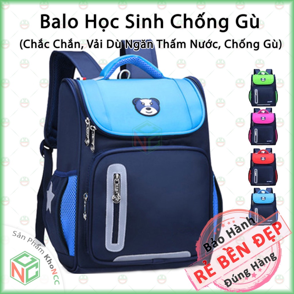 [KhoNCC] Balo Cặp Chống Gù Dành Cho Học Sinh Tiểu Học - Cấp 1, 2 - Vải Dù Chắc Chắn - Ngăn Thấm - NLM-BLCGSN (Nhiều màu)