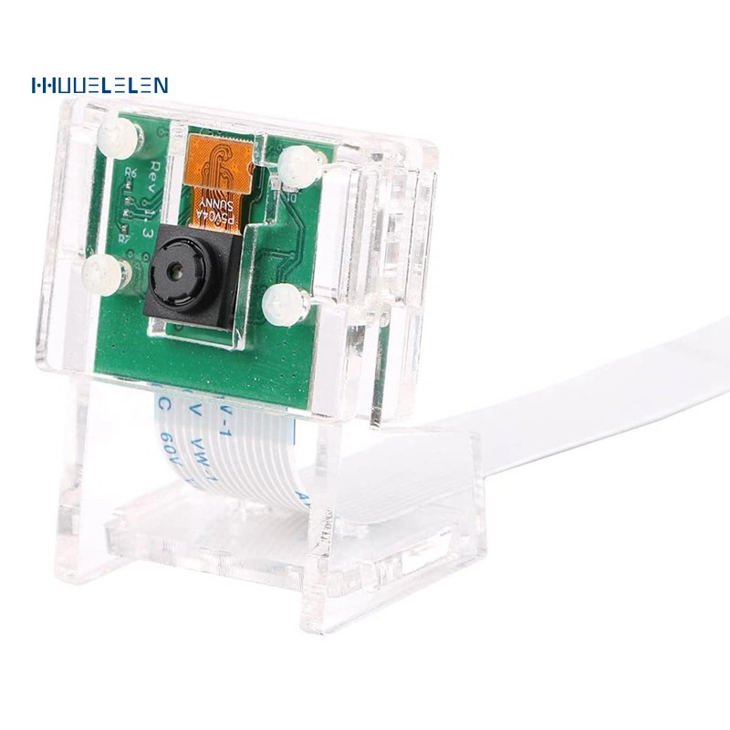 Webcam 5mp 1080p + Giá Đỡ Trong Suốt Cho Raspberry Pi 4 / 3b + / 3b / 2b / Zero