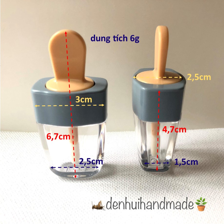Vỏ Hộp Đựng SonHandmade Hình Que Kem 6g