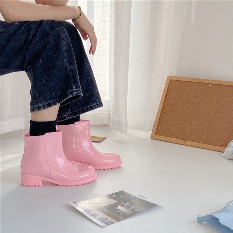 Oeteo Giày Bốt Cao Su Đi Mưa Chống Trượt Không Thấm Nước Thiết Kế Xinh Xắn Cho Nữ