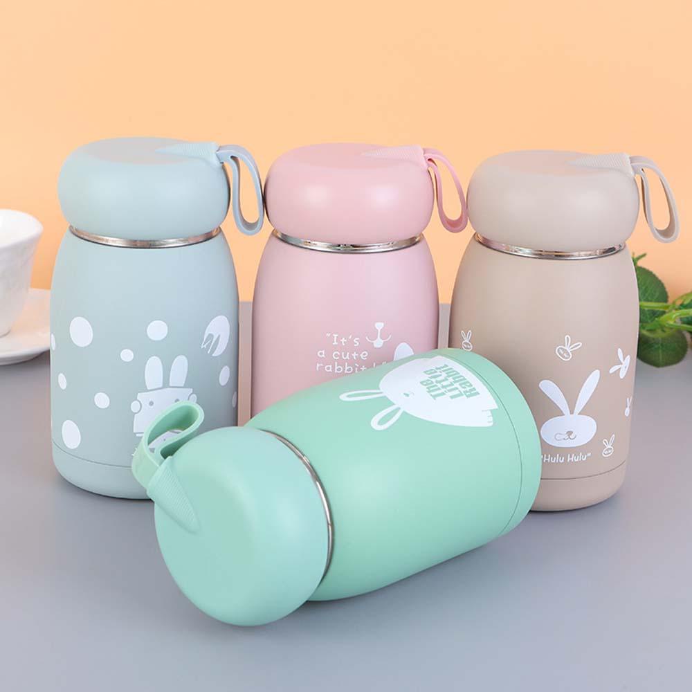 Bình Nước Giữ Nhiệt Bằng Thép Không Gỉ 304 Họa Tiết Hoạt Hình Dễ Thương