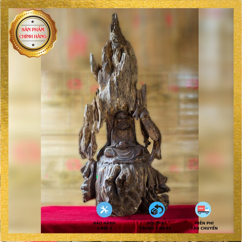 Tượng Đạt Ma ngồi thiền [Tượng Trầm] [Trầm Hương Búp Sen]