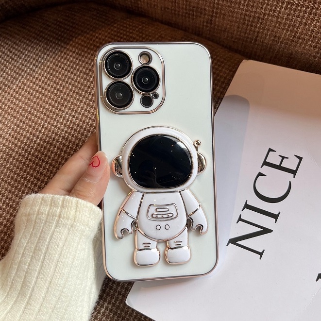 Ốp Điện Thoại Mạ Điện Hình Phi Hành Gia 3D Cho iPhone 13 12 11 pro max XS XR XAMAX 7/8SE2020 7/8PIUS