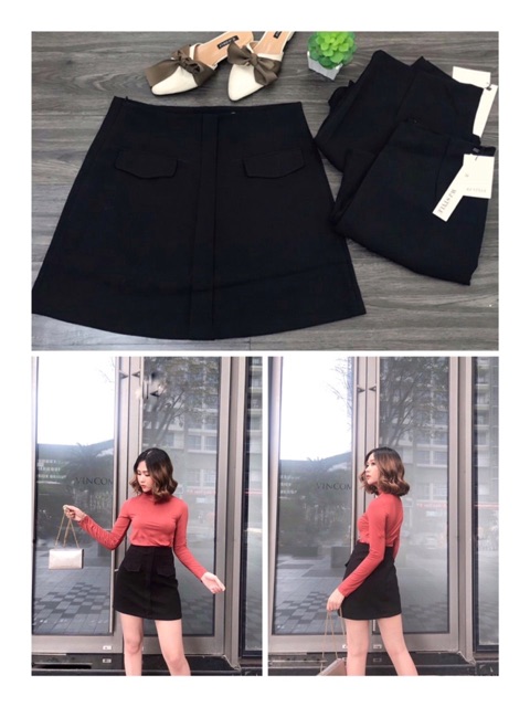 Bigsize Quần váy phối túi VQVD191