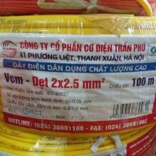Dây điện trần phú sịn 2 × 2.5 lõi đồng