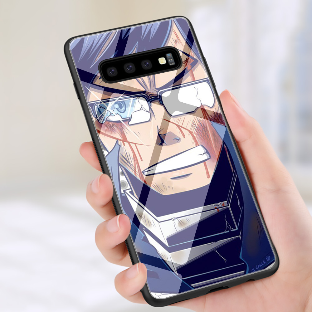 Ốp Điện Thoại Mặt Kính Cường Lực Viền Dẻo Họa Tiết Hoạt Hình My Hero Academia Cho Samsung Galaxy S7 Edge S8 S9 S10 S20 Plus D100