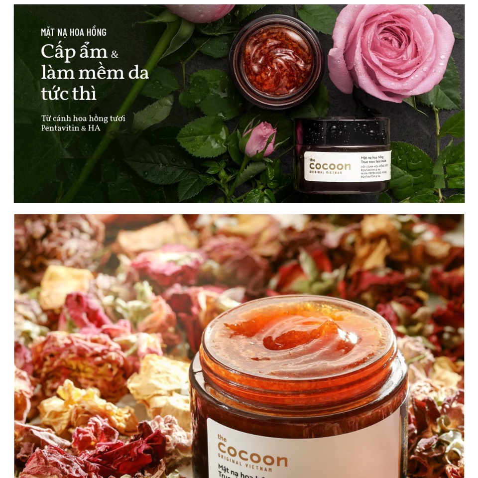Mặt nạ hoa hồng cấp ẩm làm mềm da Cocoon