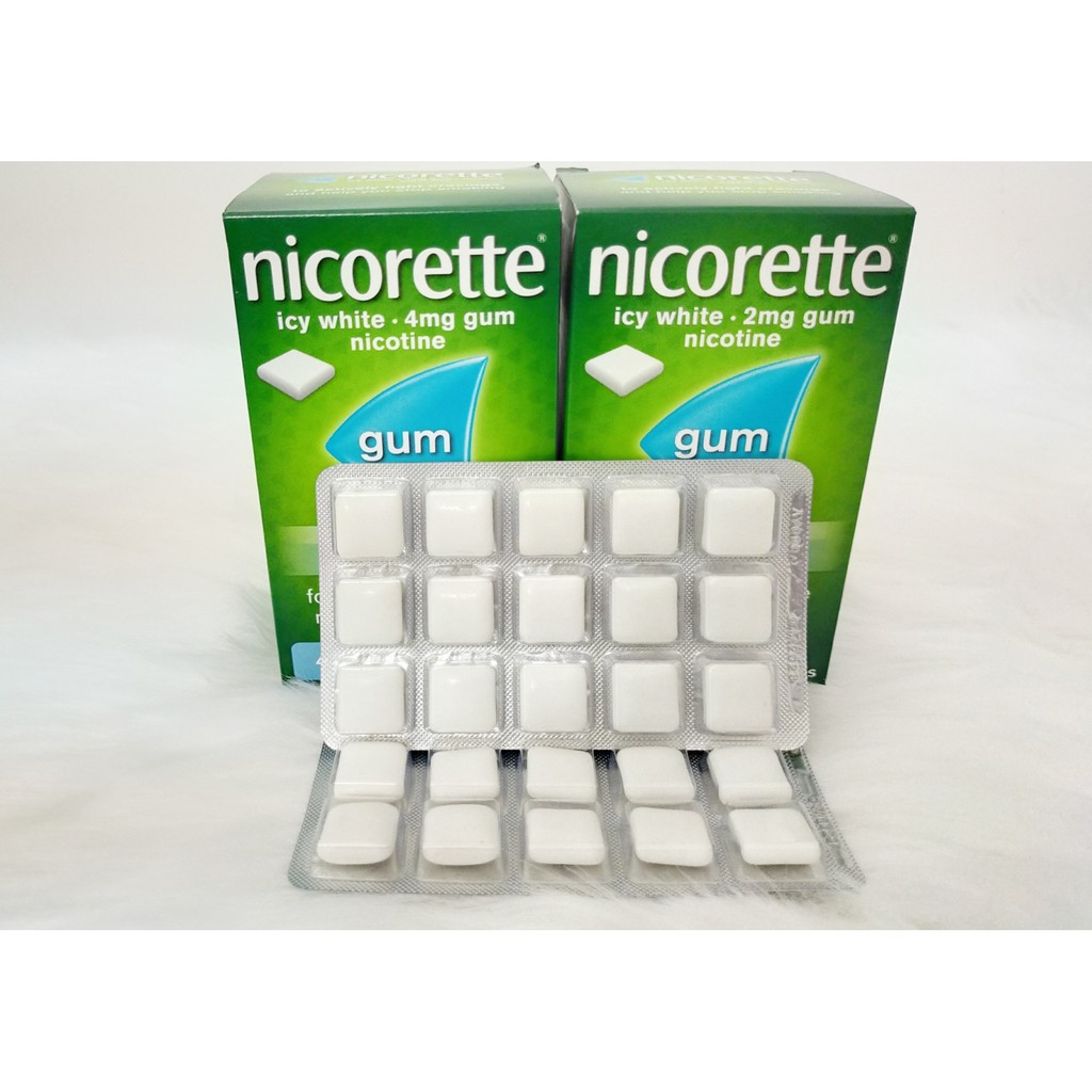 Kẹo bỏ thuốc la 2mg Nicorette 30 viên bạc hà hàng Mỹ [Date 2024]