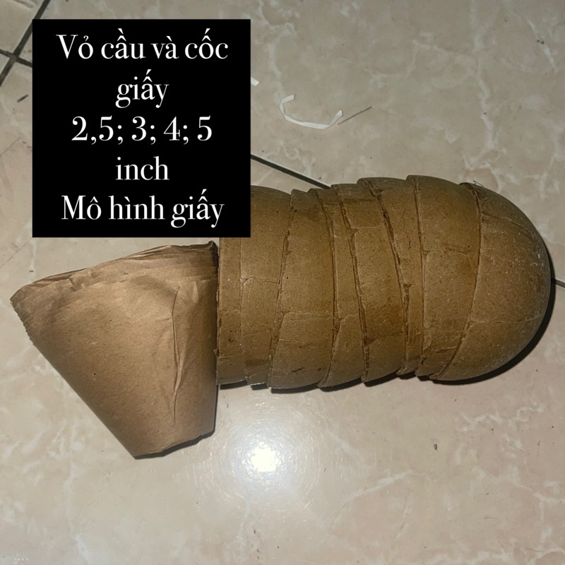 mô hình: combo 10 bộ vỏ cầu và cốc giấy đầy đủ 2,5;3;4;5 inch