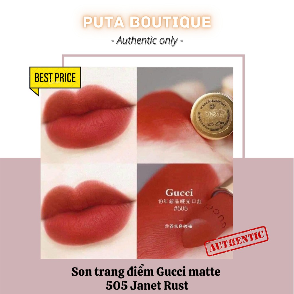 Son trang điểm Gucci Matte 505 Janet Rust