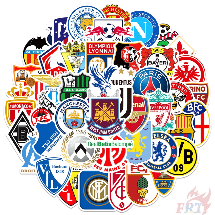 Bộ 100 Cái/Bộ ❉ Miếng Dán Logo Câu Lạc Bộ Bóng Đá Và Superstar ❉ Sticker Dán Tường Chống Thấm Nước Thời Trang