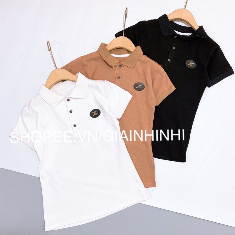 Áo thun cổ bẻ mác da ngực dáng ôm, Áo phông ngắn tay form ôm vải cotton co giãn AT1229 - NhiNhi Shop
