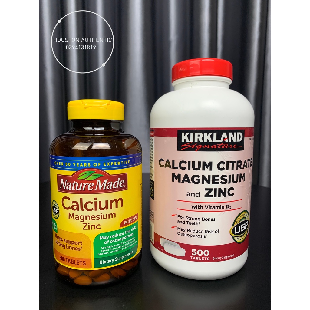 Viên uống Kirkland Calcium Citrate Magnesium and Zinc 500 viên _ Live mua hàng tại Mỹ