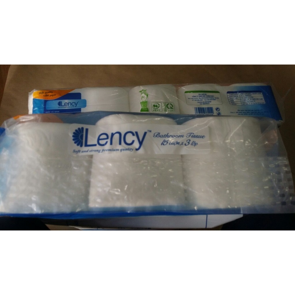 Giấy vệ sinh Lency 15 cuộn cao cấp (3 lớp)