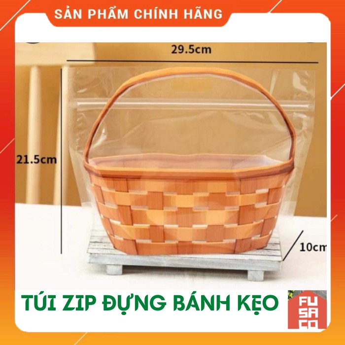 [Hàng mới về] Túi zip xách nilong đựng bánh mì, kẹo, thực phẩm an toàn vệ sinh
