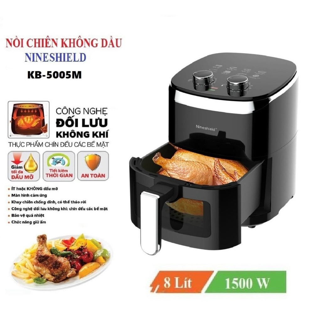 Nồi Chiên Không Dầu Nineshield Dung Tích 8L [KB-5005M] Cao Cấp