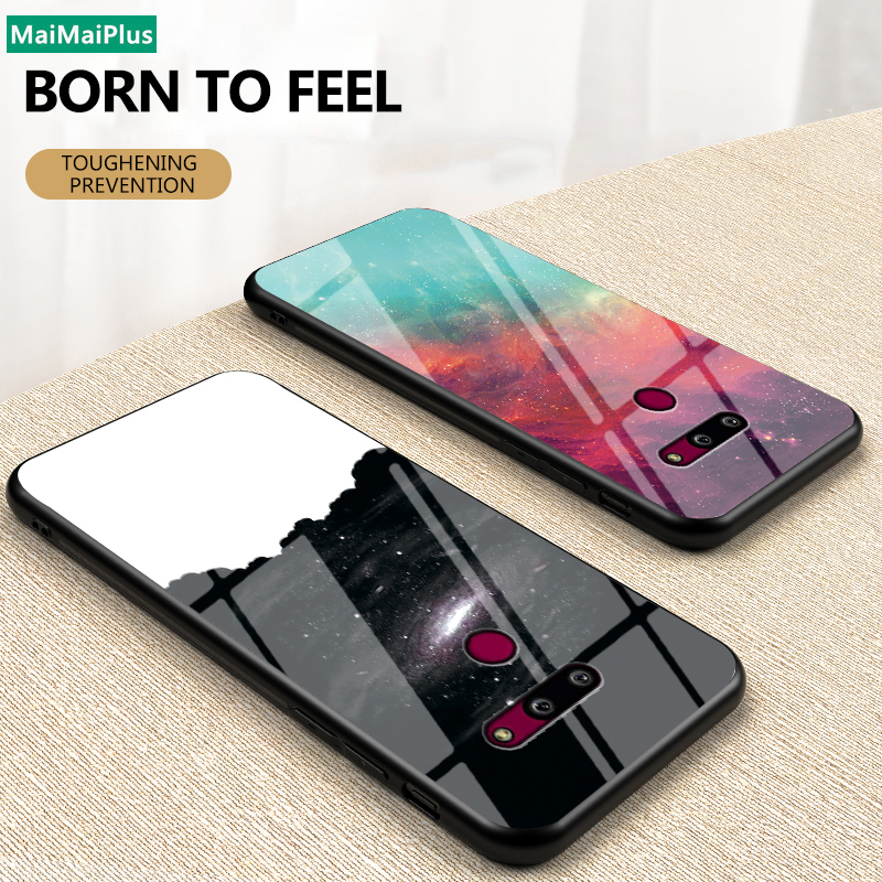 Ốp Điện Thoại Mặt Kính Cường Lực Họa Tiết Bầu Trời Sao Cho Lg G9 G8 G7 G6 G5 Thinq V60