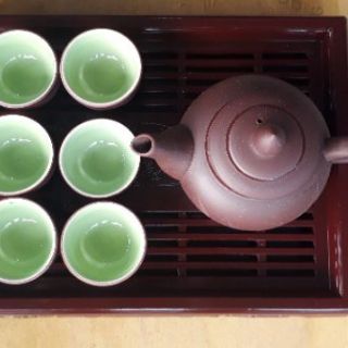 Khay đựng ấm chén giả gỗ