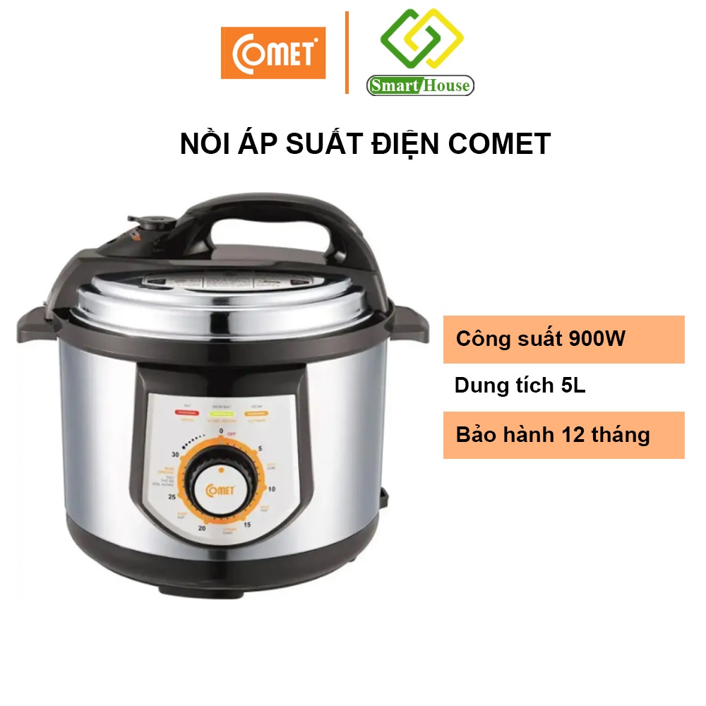 Nồi Áp Suất Comet Dung Tích 5L Lồng Nồi Chống Dính Cao Cấp Đa Chức Năng Sử Dụng